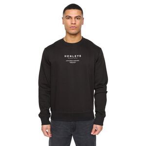 Henleys Mens Henstack Crew Neck Sweatshirt / Black